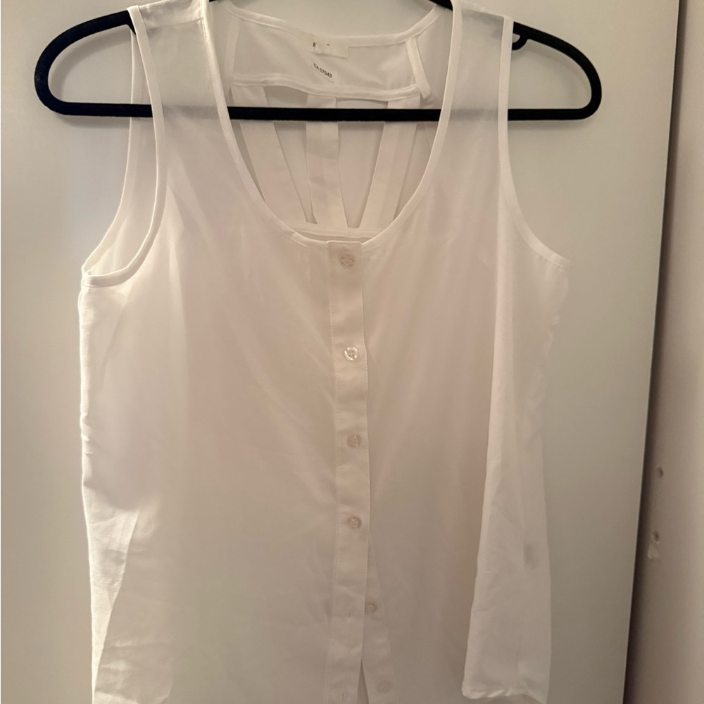 Mine White Button-Front Tank Top